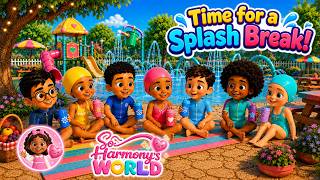 Splash Pad Fun & Break Time | A Healthy Habits Story for Kids | So Harmony's World