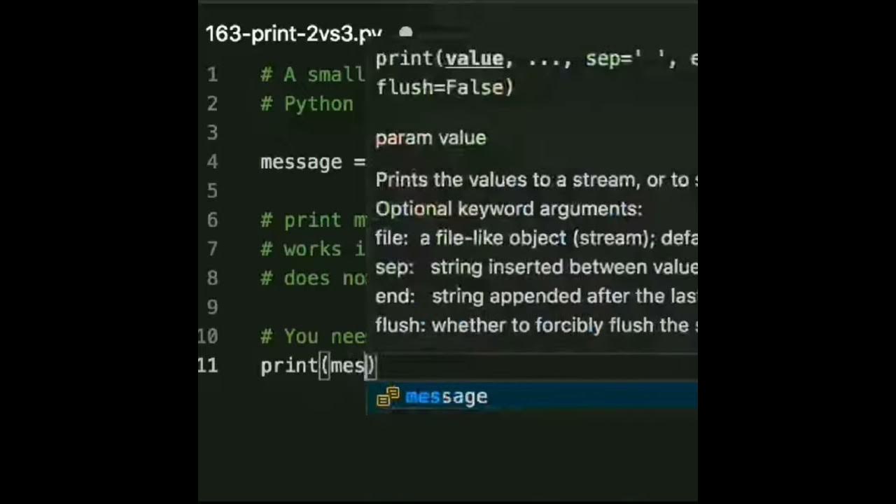 One of the most noticable difference between the two versions of Python ...