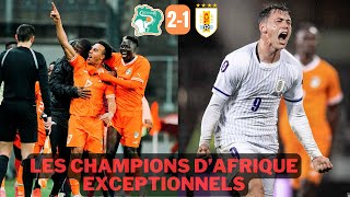 Cote d'Ivoire 2 - 1 Uruguay : Guela Doué donne la victoire aux Champions d'Afrique