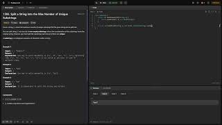 LeetCode 1593: Split a String Into the Max Number of Unique Substrings JAVA SOLUTION