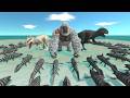 Ocean Clash — Dinosaurs and Mutant Primates vs 180 Chinlea | Survival Battle