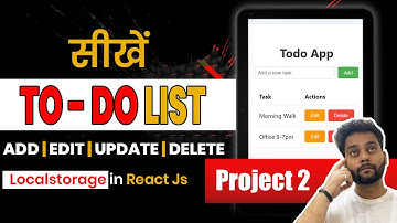 🚀 React JS ToDo App | Add, Edit, Update, Delete Explained in Hindi 2024 🧑‍💻