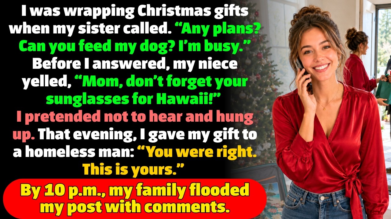 Ich saß da und wickelte Geschenke für meine Familie ein, als meine Schwester anrief und mich bat, auf ihren Hund aufzupassen. Im Hintergrund hörte ich meine zehnjährige Nichte rufen: „Mom, vergiss...