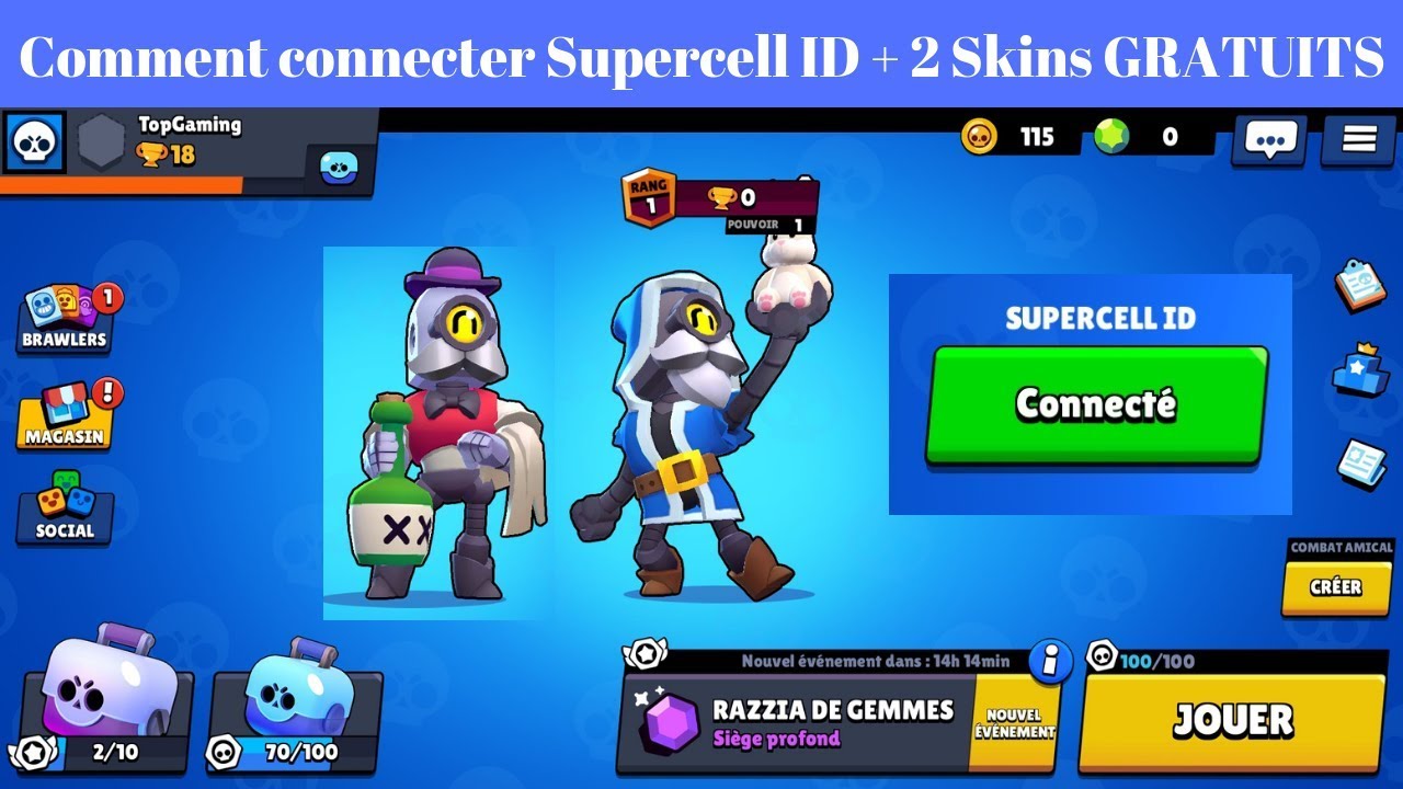 Brawl Stars Tuto Fr Comment Creer Un Compte Supercell Id Debloquer 2 Skins Gratuitement Youtube - comment dissocier un compte facebook de brawl stars