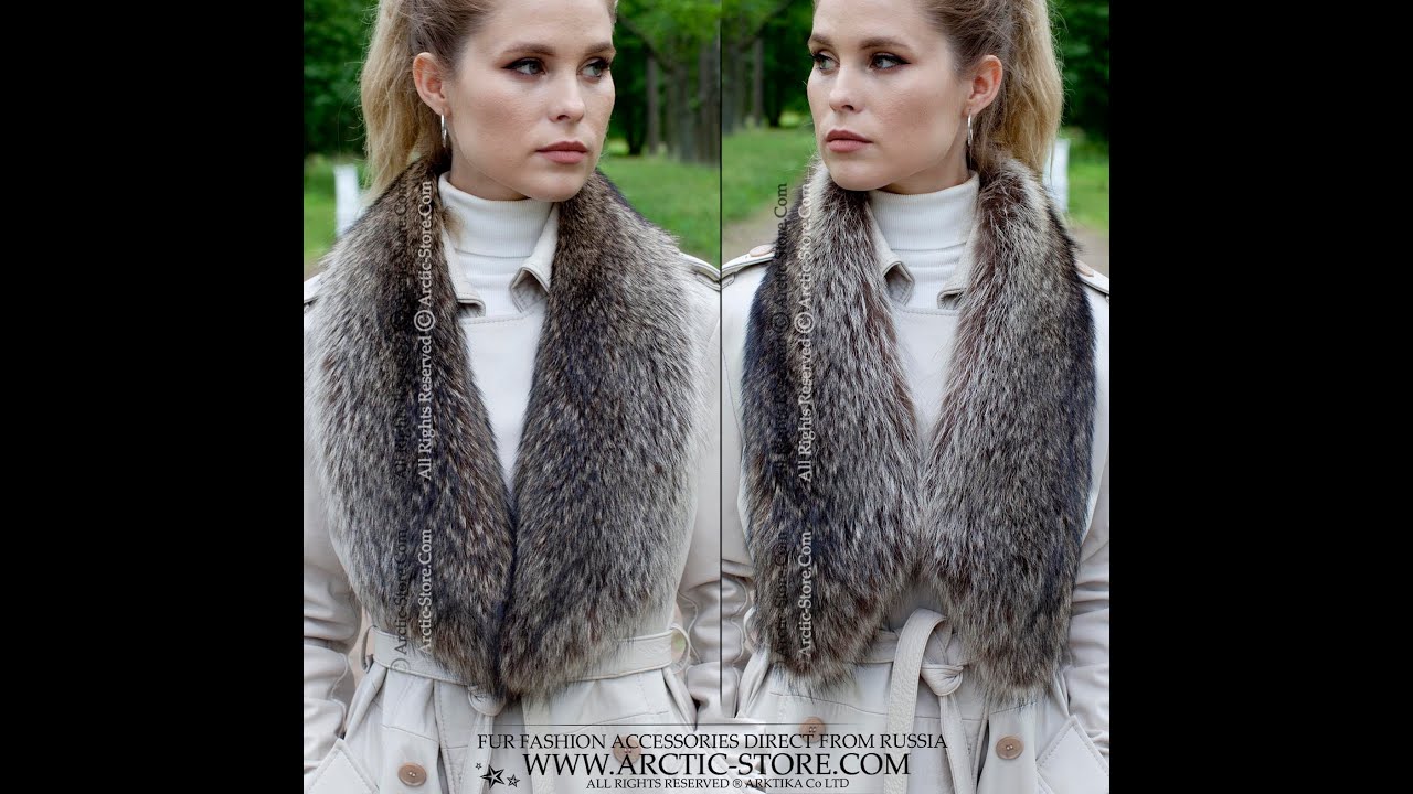 New style fur collar 95cm - Canadian raccoon