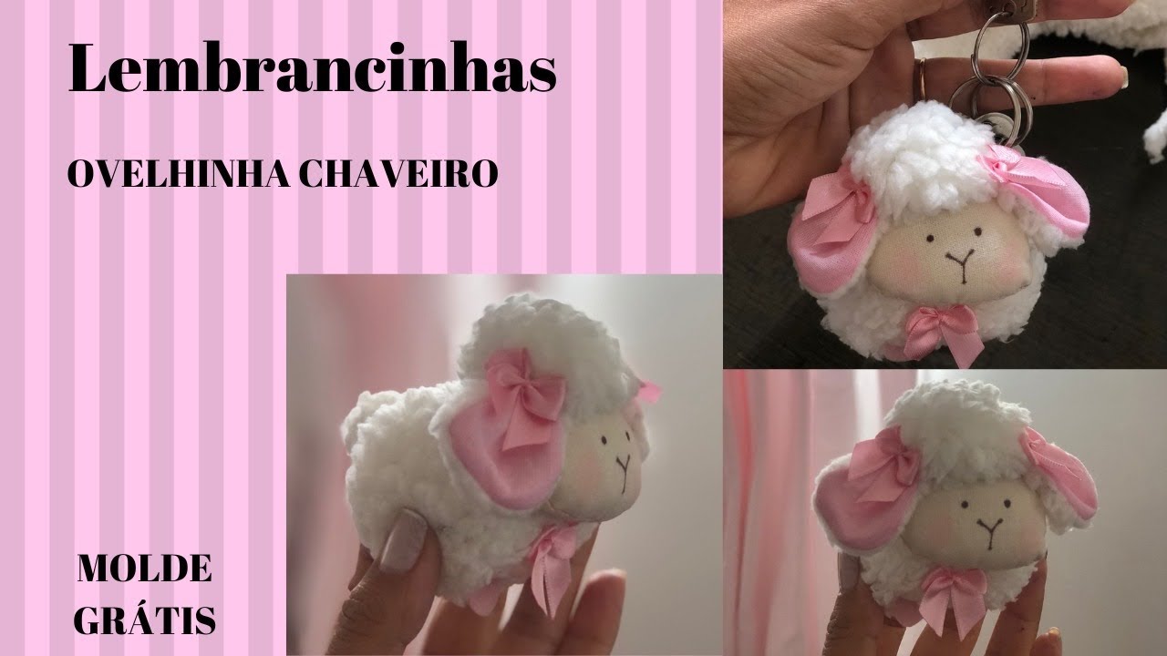 Como fazer chaveirinho para lembrancinha de maternidade de ovelhinha .