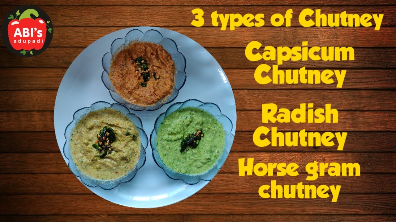 3 types of Healthy Chutneys in Tamil Capsicum Chutney Radish