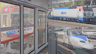 (한국철도공사.서울교통공사) EL8509 시멘트화물 KTX-1 09호기 102편성 남영역 도착/통과영상 2023년 4월 9일 1080P-4K'30FPS.