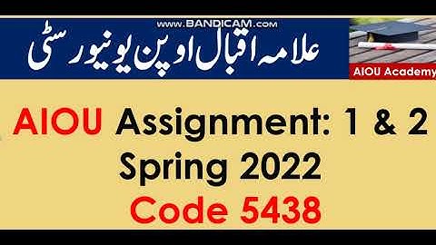 AIOU Code 5438-1 & 2 Solved Assignments Spring 2022