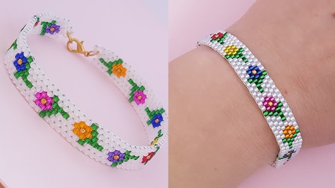 Beaded Daisy Bracelet: Seed Bead Daisy Chain Bracelet Tutorial 