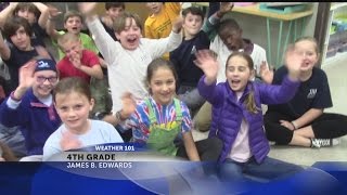 Rob Fowler visits the 4th graders at James B. Edwards for Weather 101