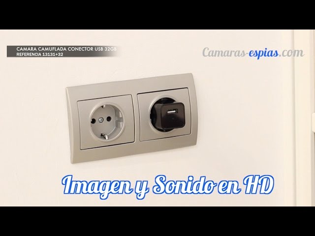 Cámara Espía para Casa y oficina Camuflada en un Cargador USB - Ref.  13131+32 