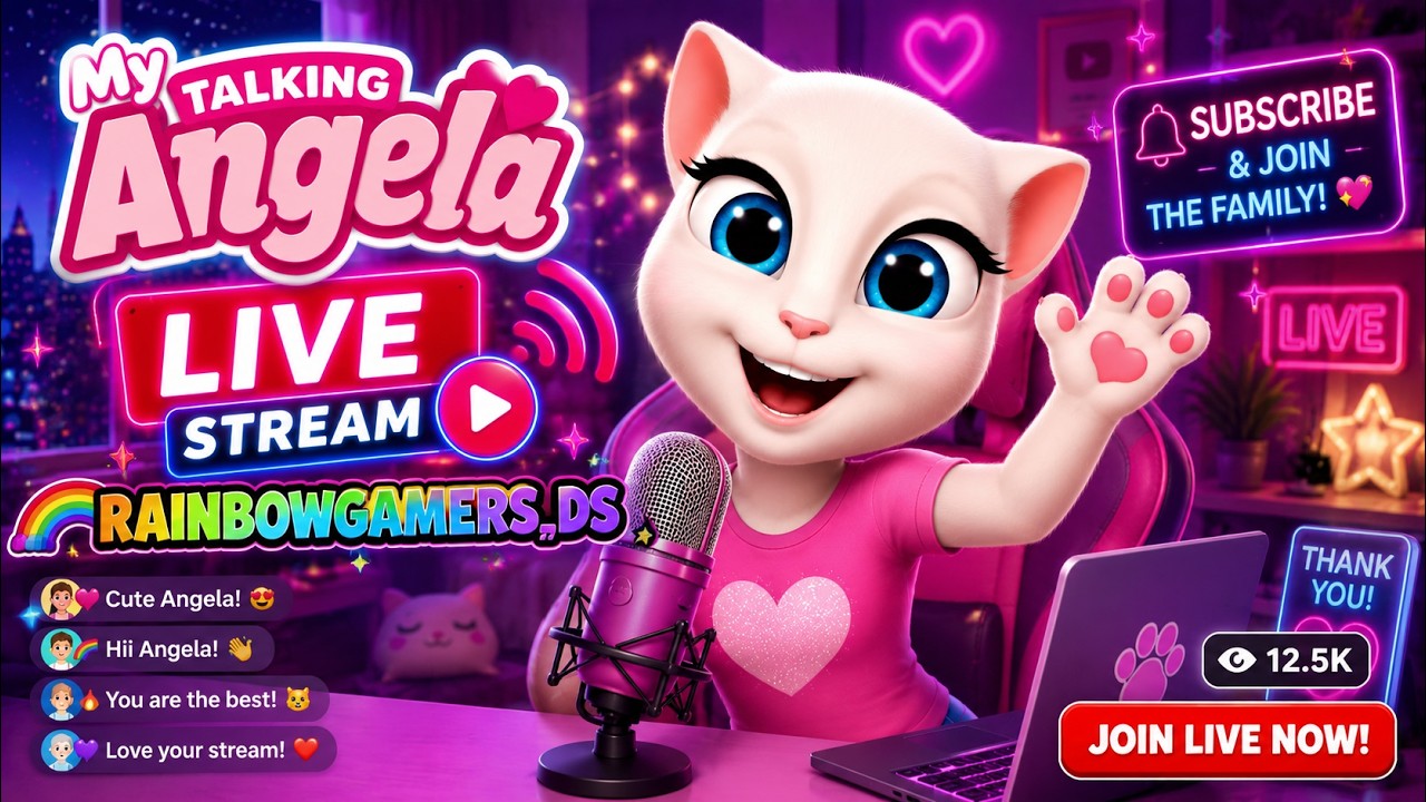 🔴 LIVE NOW | My Talking Angela Gameplay 💖 | Dress Up, Makeover & Fun | RainbowGamers_DS