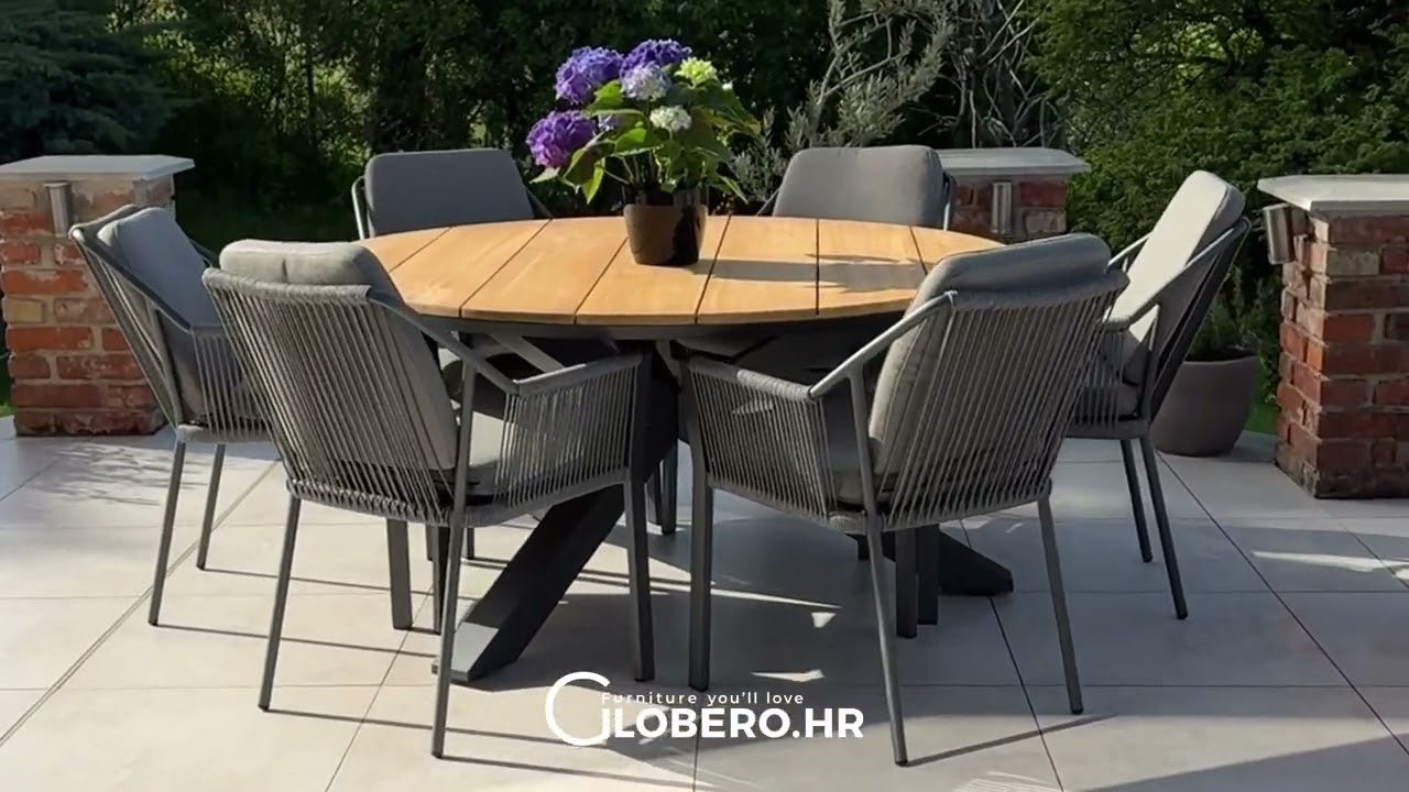 Stirling TEAK antracit stol + Liverpool stolice - Globero.hr