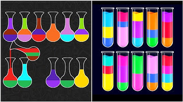 Color Sort Water Pouring Gameplay 20 ,  Android Games ios Walkthrough Simulator Think Brain Puzzle