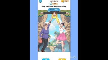 Annoying puzzle game level 14 Help them lose weight to 100kg gameplay  #braingames #funny #short