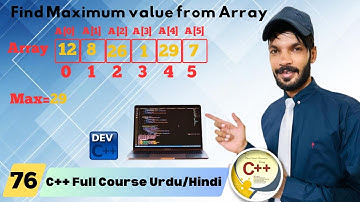 Lect#76) Find Maximum value from Array in C++ in URDU/HIINDI
