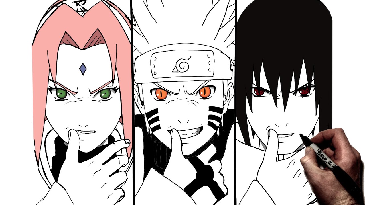 How to Draw Naruto's Face from Team 7 Manga