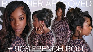 90's French Roll Glam ✨ Glueless Ready to Wear Wig Install for Beginners | ASHIMARY HAIR