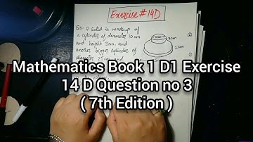Mathematics book 1 D1 New Syllabus | 7th Edition | Exercise  14 D Question no 3 in Urdu