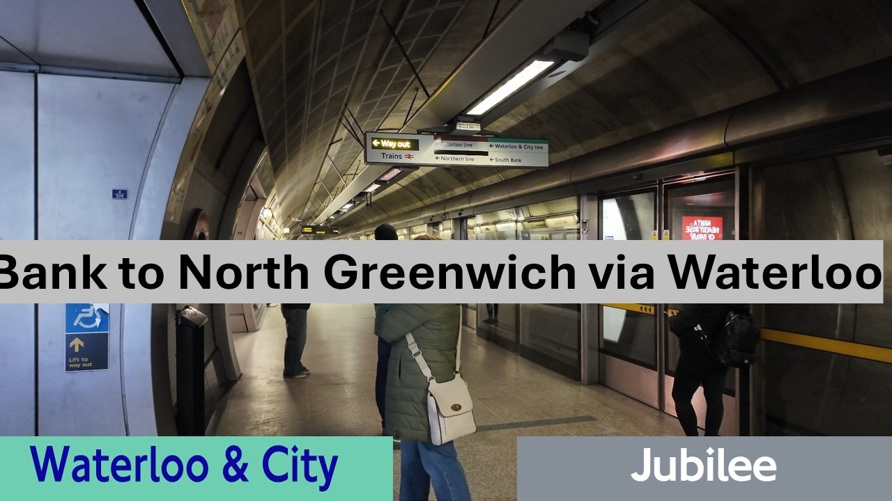 Tube Journey Bank to North Greenwich via Waterloo #train #london #tube #railway