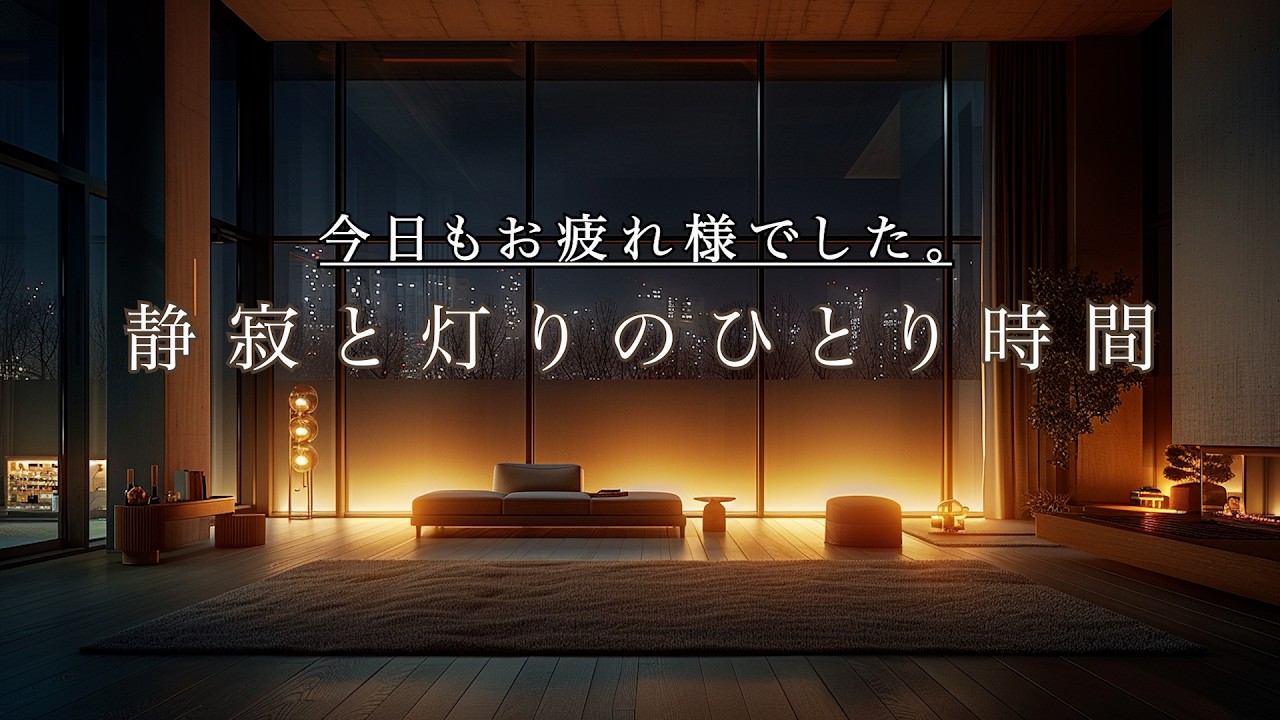 【癒やしBGM】今日もお疲れ様でした｜静寂と灯りのひとり時間の夜の癒やし（ピアノ）