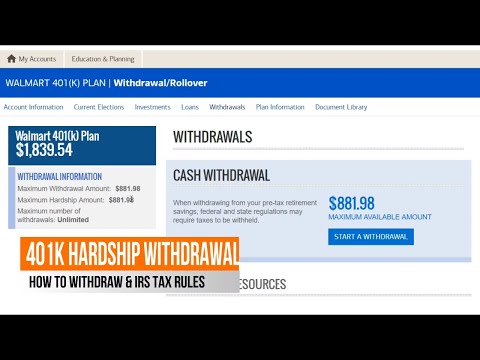 WALMART 401K HARDSHIP WITHDRAWAL WITH MERRILL LYNCH & IRS TAX RULES, CRD DISTRIBUTIONS APRIL 20