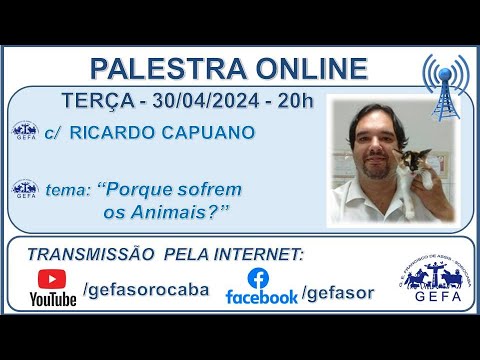 Assista: Palestra online - c/ RICARDO CAPUANO (30/04/2024)
