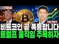 비트코인 곧 폭등 3차 불장 옵니다! 트럼프의 움직임에 답이 있다!