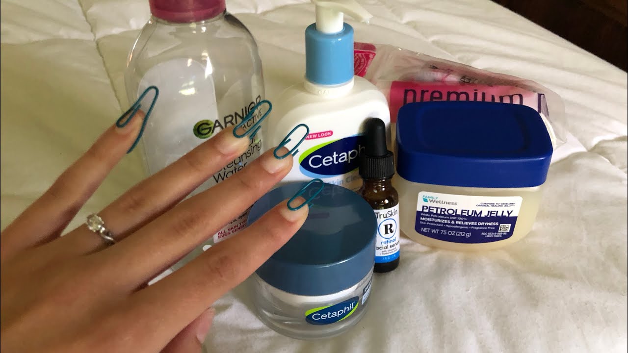 Tapping on skincare with paper clip nails 💅 ASMR ~lofi tingles~