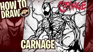 How to Draw CARNAGE (Classic Comic Version) | Narrated Easy Step-by-Step Tutorial