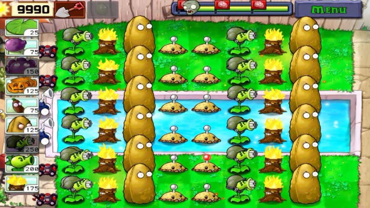 Plant vs. Zombie Adventure Challenge3 Gatling Pea vs All Zombies
