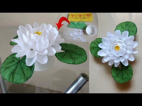 DIY Lotus Flower/Waste Material Reuse Idea/Plastic Spoon Craft Idea/Best Out of Waste Ideas