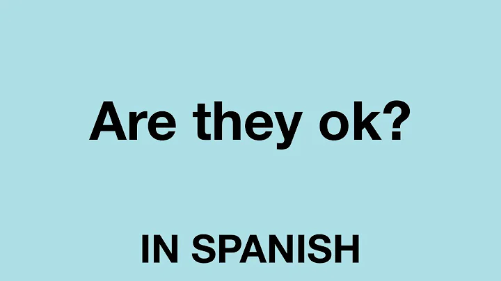 How To Say (Are they ok) In Spanish