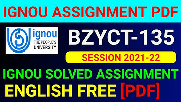 BZYCT-135 Solved Assignment 2022, BZYCT 135 Solved Assignment 2021-22 in English, BZYCT 135 Assignme