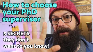 How to choose your PhD supervisor | 5 secrets they won