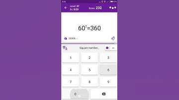 Math Tricks - Training mode - square numbers between 60 and 69 - level 037 (Number Keyboard)