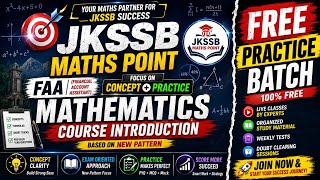 JKSSB FAA Maths Free Practice Batch 🎯 | Complete Selection Roadmap