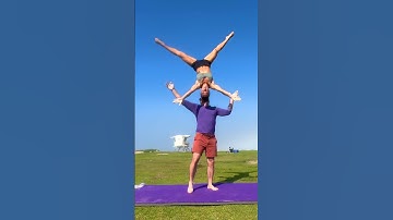 Acro with a stranger! Check my bio to learn beginner acroyoga!