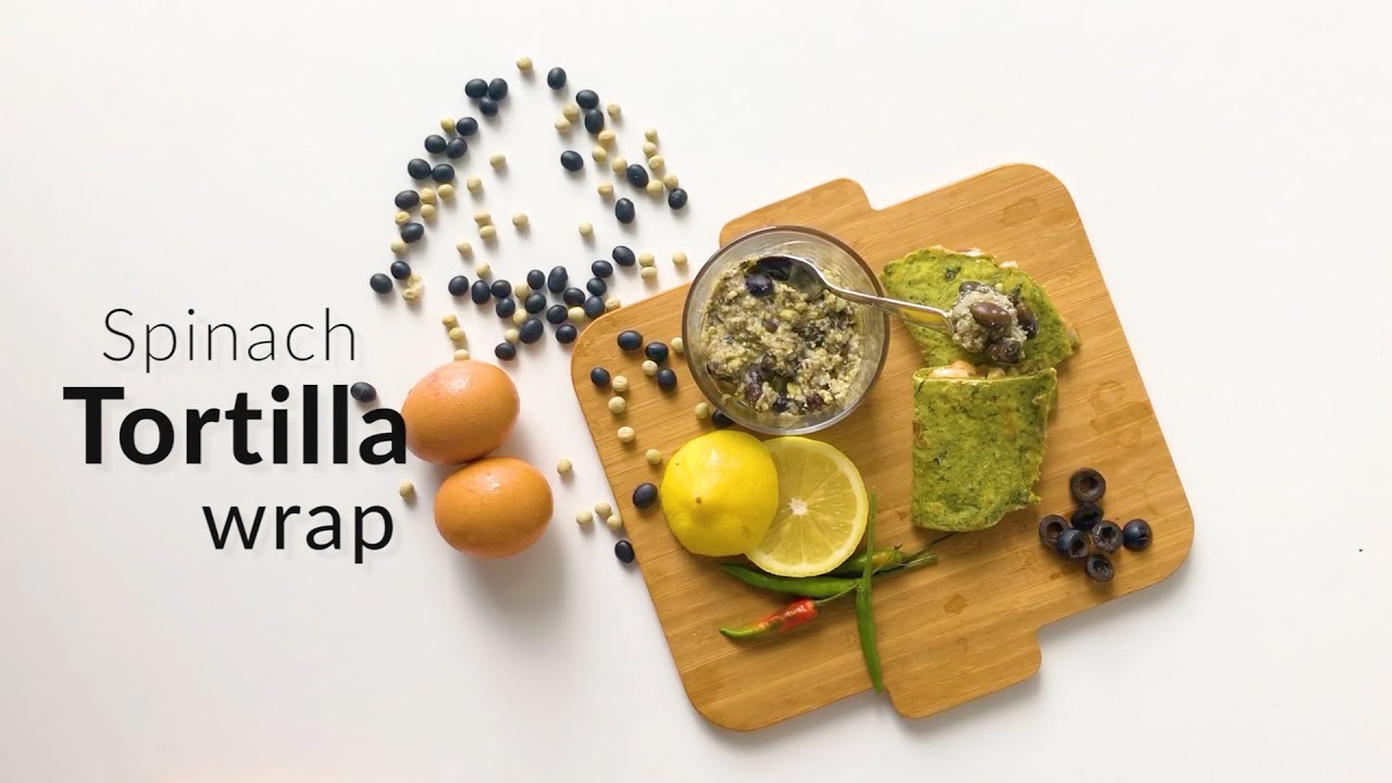 How to make healthy spinach tortilla wrap 170cal YouTube