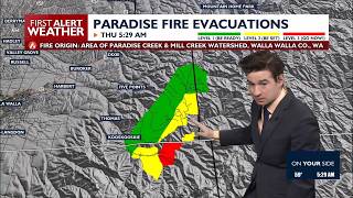 Level 3 (GO NOW!) evacuations for Paradise Fire in Umatilla County