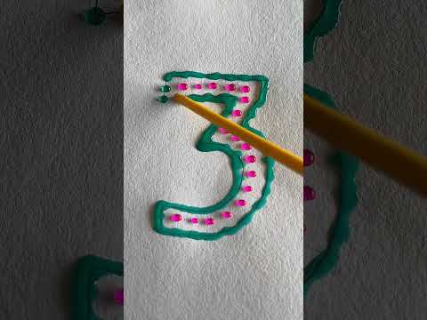 Colour drops se banaya <strong>3</strong> Number | #shorts #colours #viral #artshorts