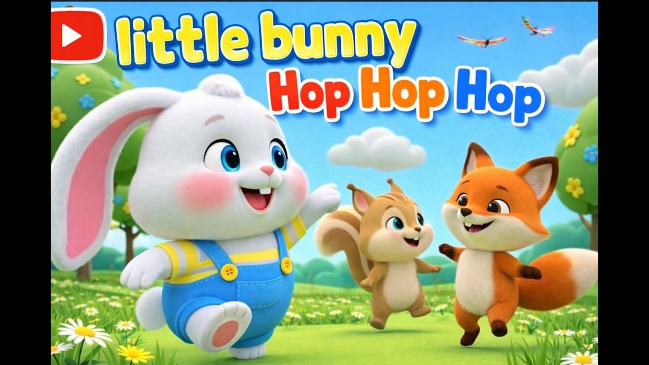 🐰 Little Bunny Hop Hop Hop 🥕 | Fun 3D Nursery Rhyme for Kids - YouTube