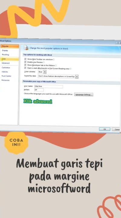 cara membuat garis tepi pada microsoftword/margine#shorts