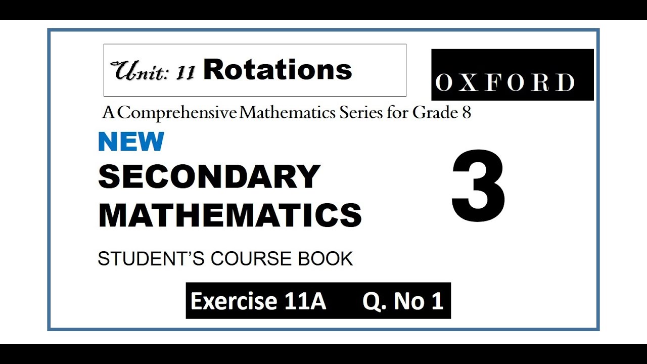 Rotation About a fixed Point | grade 8 Cambridge | New Secondary Mathematics Book 3