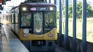 京阪8000系8006F 快速特急洛楽 出町柳行き通過 京阪本線 樟葉駅