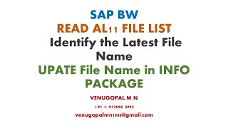 SAP BW : Info Package Routine to Update AL11 File Name Dynamically : Remote Support