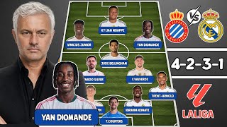 🚨 MOURINHO’S FIRST LALIGA REAL MADRID XI vs ESPANYOL! 😱🔥  Predicted Lineup & 4-2-3-1 Formation screenshot 4