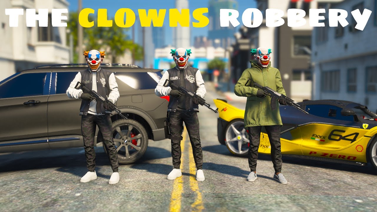 GTA RP - Clown Robbery (Shootout With Cops) - YouTube