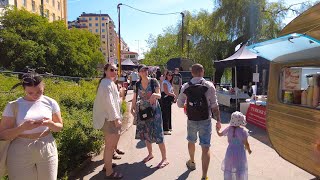 Sweden , Stockholm 🇸🇪 Spring Walking Tour 🌞 - Hornstull Market & Tantolunden